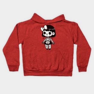 Cute Kawaii Skeleton Girl Costume | Cute Happy Halloween Skeleton Design Kids Hoodie